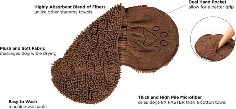 Cleaning Grooming Pets Big Best Hand Fast Absorb Pocket Drying Supper Absorbent Towels Microfiber Cat Bath Pet Dog Towel