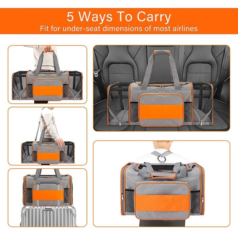 Airline Approved Expandable Soft Sided Pet Travel Breathable Carrying Handbag