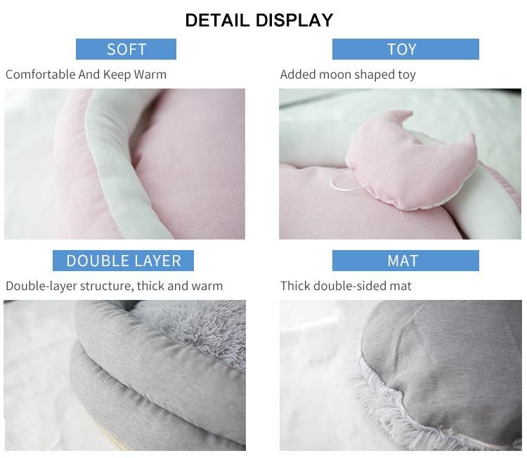 Wholesale High Quality House Modern Round Designer Soft Fluffy Plush Cheap Pet Supplies Dog and Cat Bed Nest