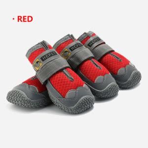 Red Wear-Resistant, Soft, Hot-Selling, Slip-Resistant, Waterproof Pet Dog Shoes