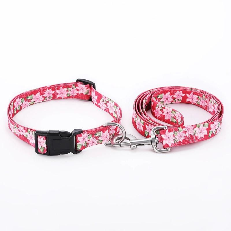 Customizable Logo Sublimation Dog Leash with Neck Ring Carabiner Hook