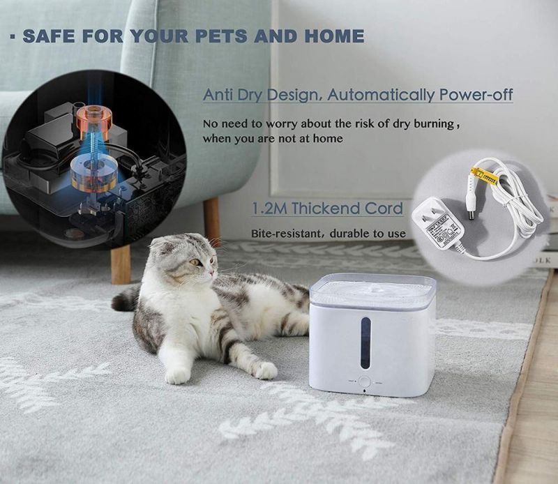 Premium Pet Dog&Cat Water Drinking Fountain Setting in 3 Modes Running Automatically