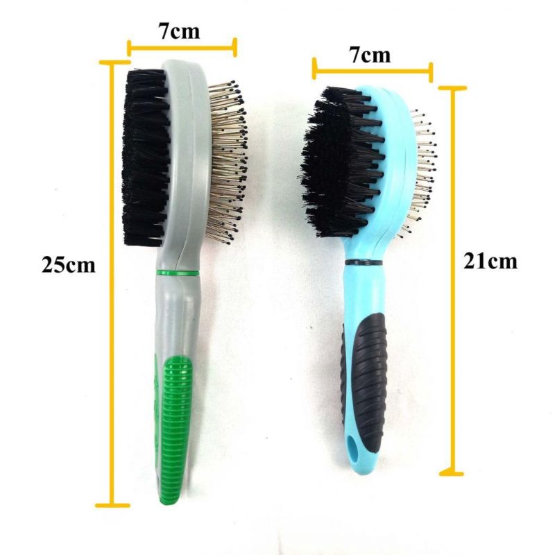Uneasy to Break Handle Skin-Friendly Pet Brushes Conform to Ergonomics Long Short Hair Remover for Dog 2-in-1 Combo Hair Brush