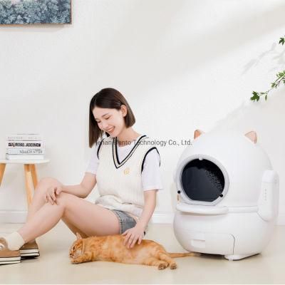 Cute Cat Shape Automatic Quick Cleaning Smart Cat Litter Box Intelligent Cat Toilet Wholesale