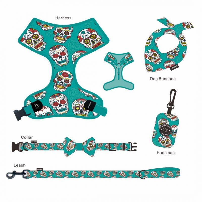 Amazon Top Seller Custom Soft Pet Vest Adjustable Designer Dog Harness Leash Collar Set