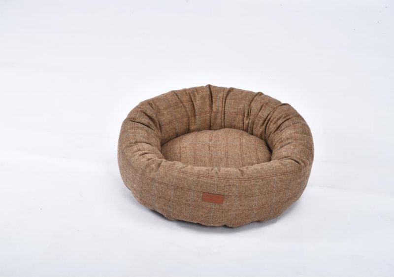 Luxury Comfortable Worsted Fabric Pet Cat Dog Round Bed