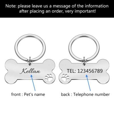 Custom Double Sided Bone Multi Color Stainless Steel Blanks Tag Sublimation Dog Tags