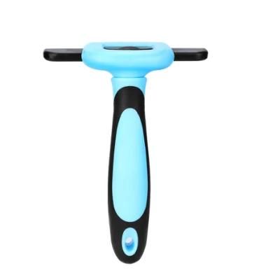 Top Seller Deshedding Tool Massage Comb Cleaning Slicker Hair Removal Animal Cat Dog Comb Pet Grooming Brush Blue-L