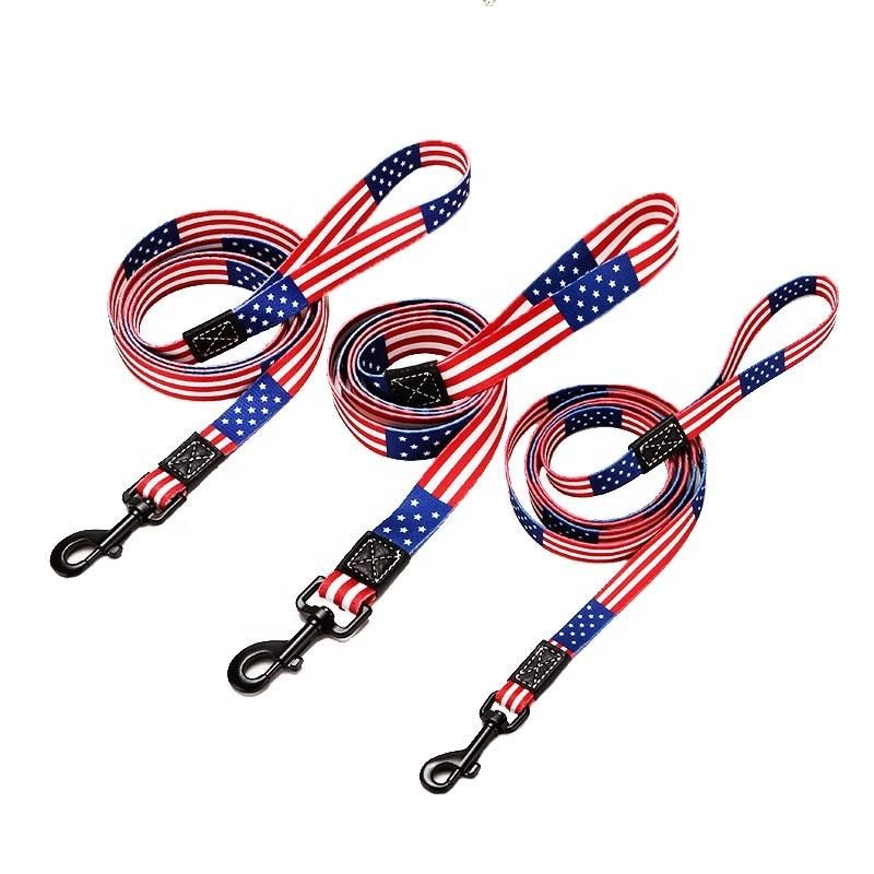 Factory OEM Custom Logo Safety Adjustable Outdoor Walking Running Nylon Reflective Large Dog Leash