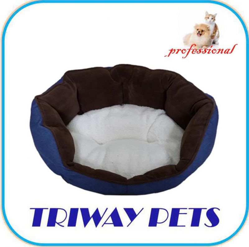 Deluxe Denim Velvet Dog Bed