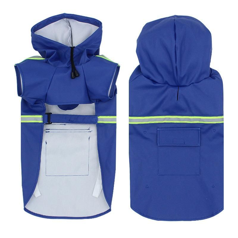 Pets Dog Raincoat Waterproof Reflective Rain Jacket with Hood