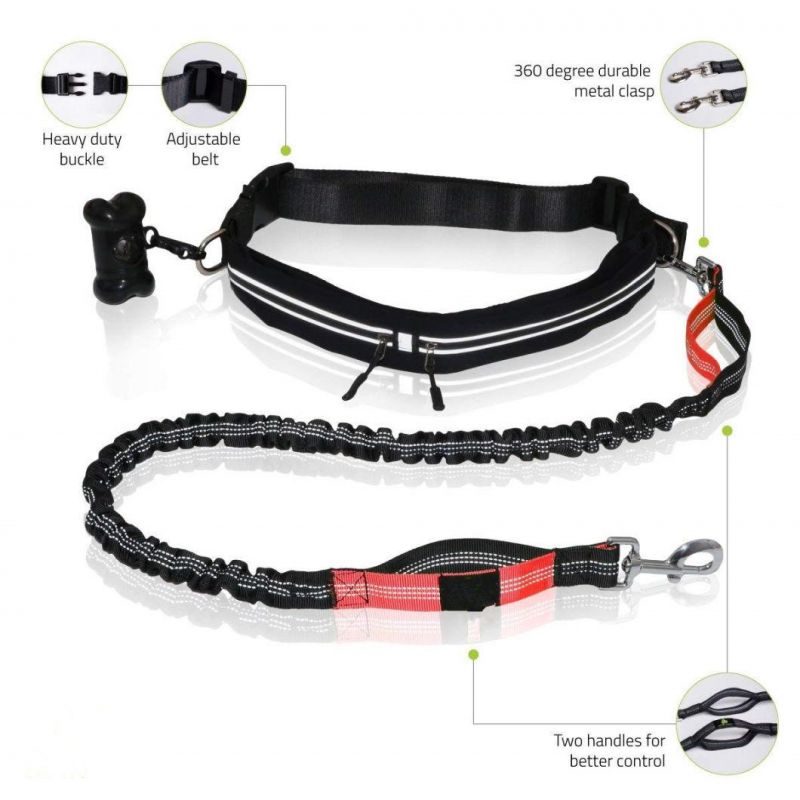 Red Color Bungee Dog Leash for Walking & Running