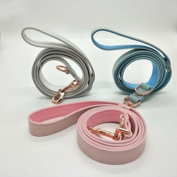Rose Gold Hardware Durable Leather Dog Leash