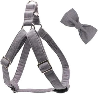 Dog Harness with Bowtie Cotton No-Pull Adjustable Pet Harness