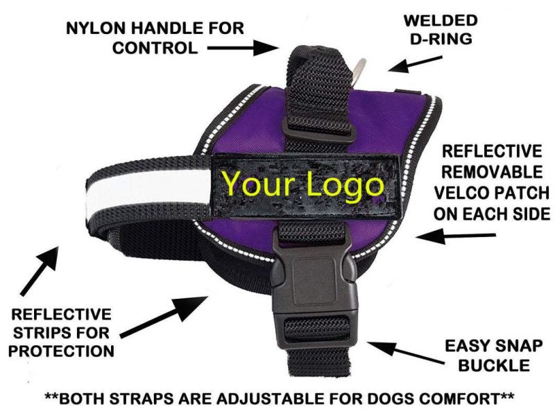 Dog Vest Harness with Removable Patches and Reflective Trim