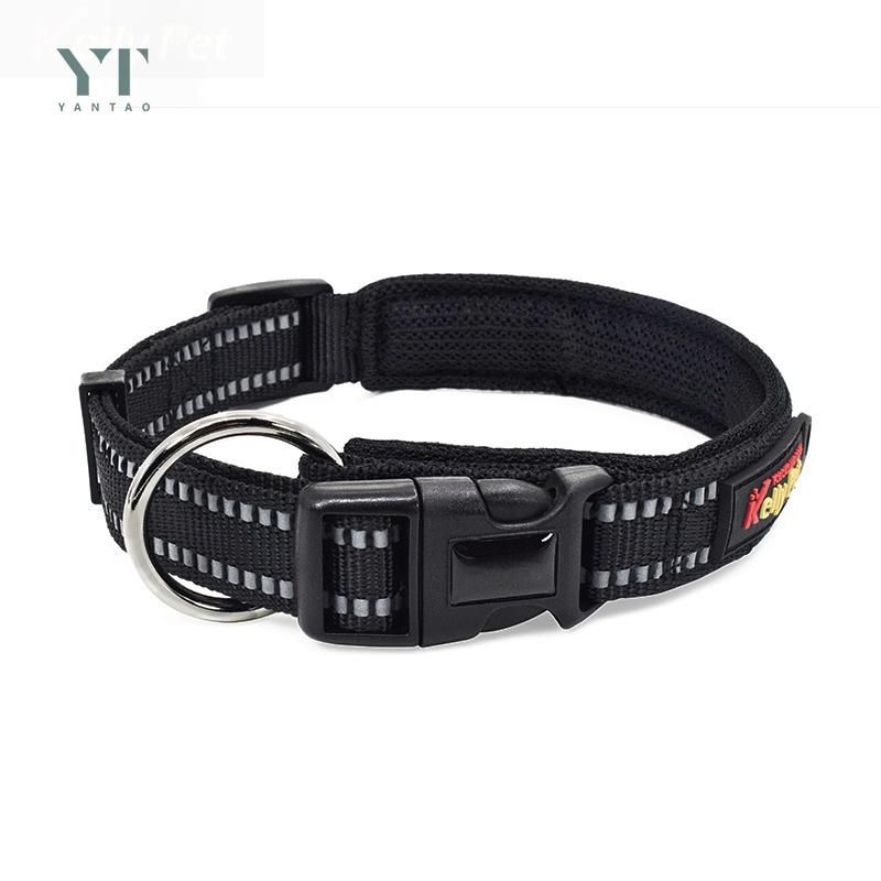 Wholesale Nylon Pet Accessories Collar Reflective Breathable Mesh Padded Large Small Dog Collar