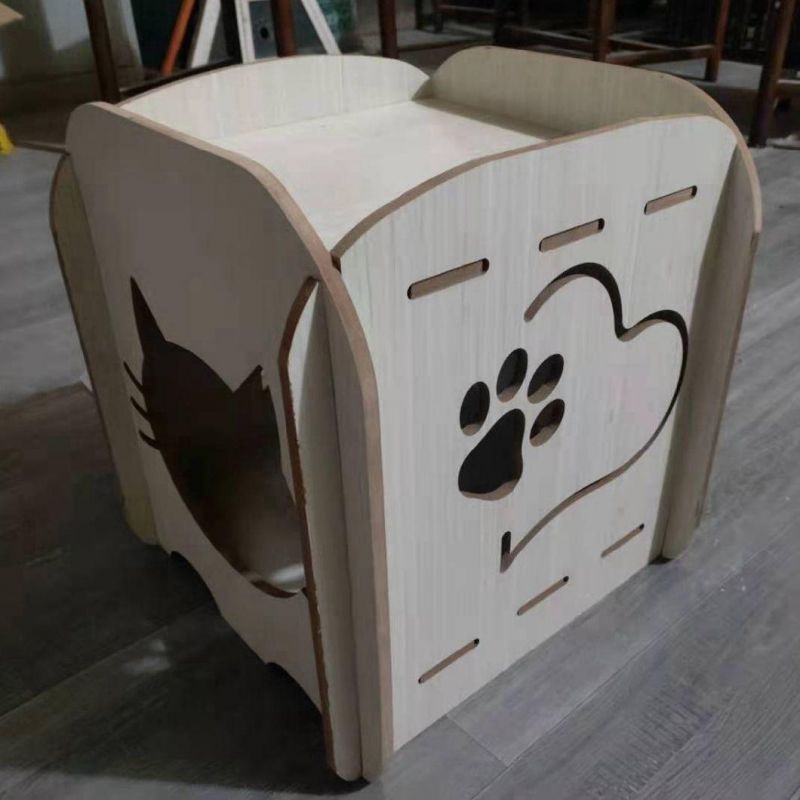 Wooden Rabbit Castle Smalle Animals Cat Kitty Cage Pet House
