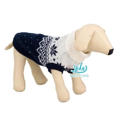 7gg Acrylic Crochet Turtleneck Dog Apparel Reindeer