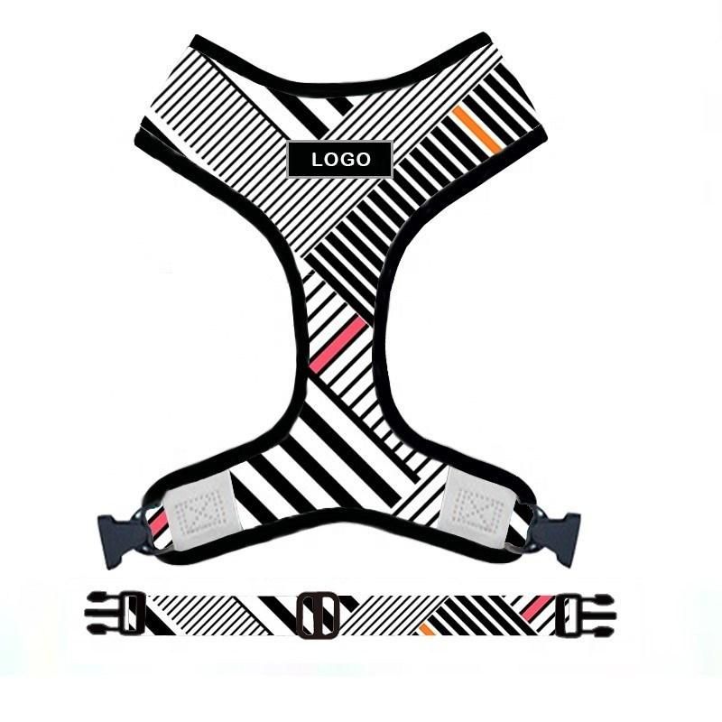 Fashion Customized Pattern Dog Harness Mesh Comfortable Vest Sets