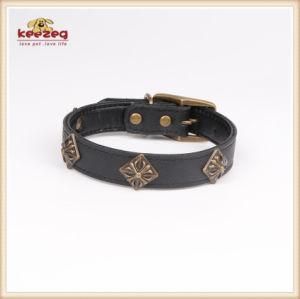 Embossed Bronze Classic Dog Collar for Small Medium and Large Pets Kc0162