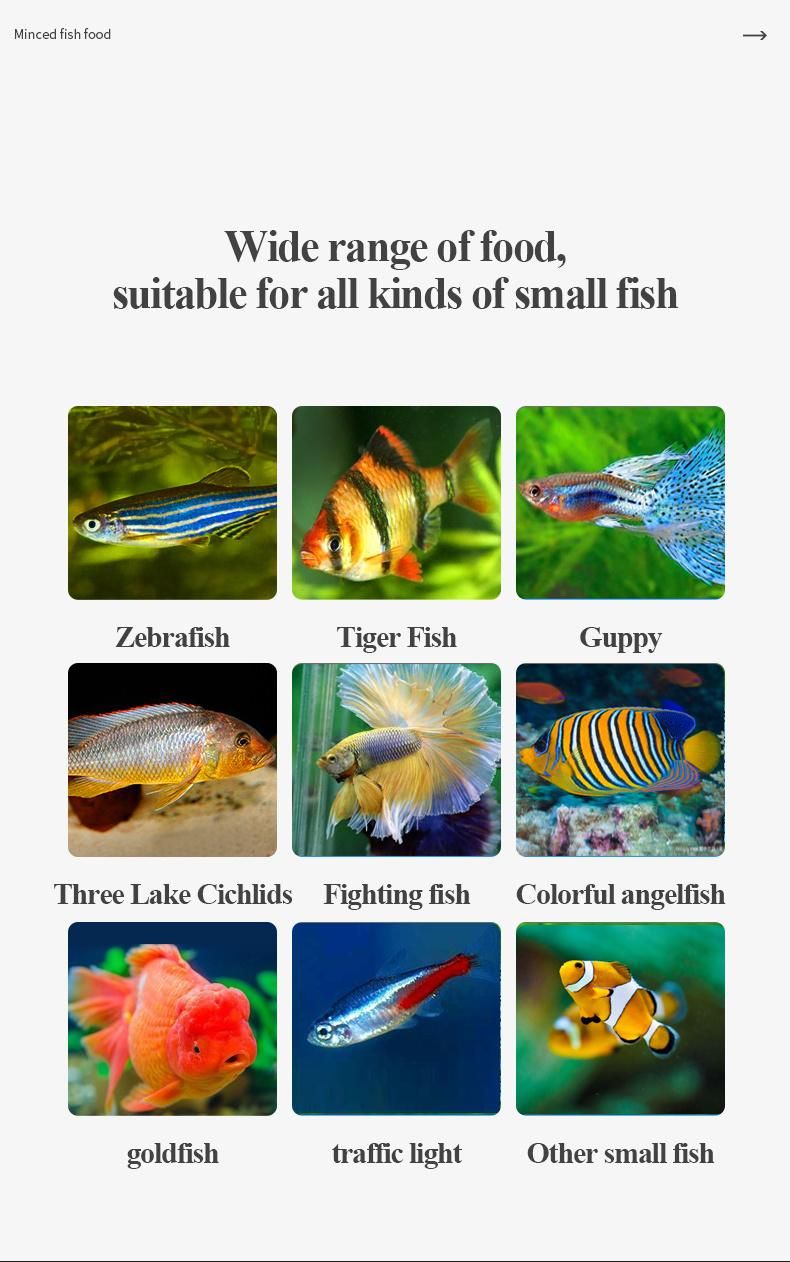 Yee Aquarium Small Fish Food Nutritional Balance Soften Fish Food