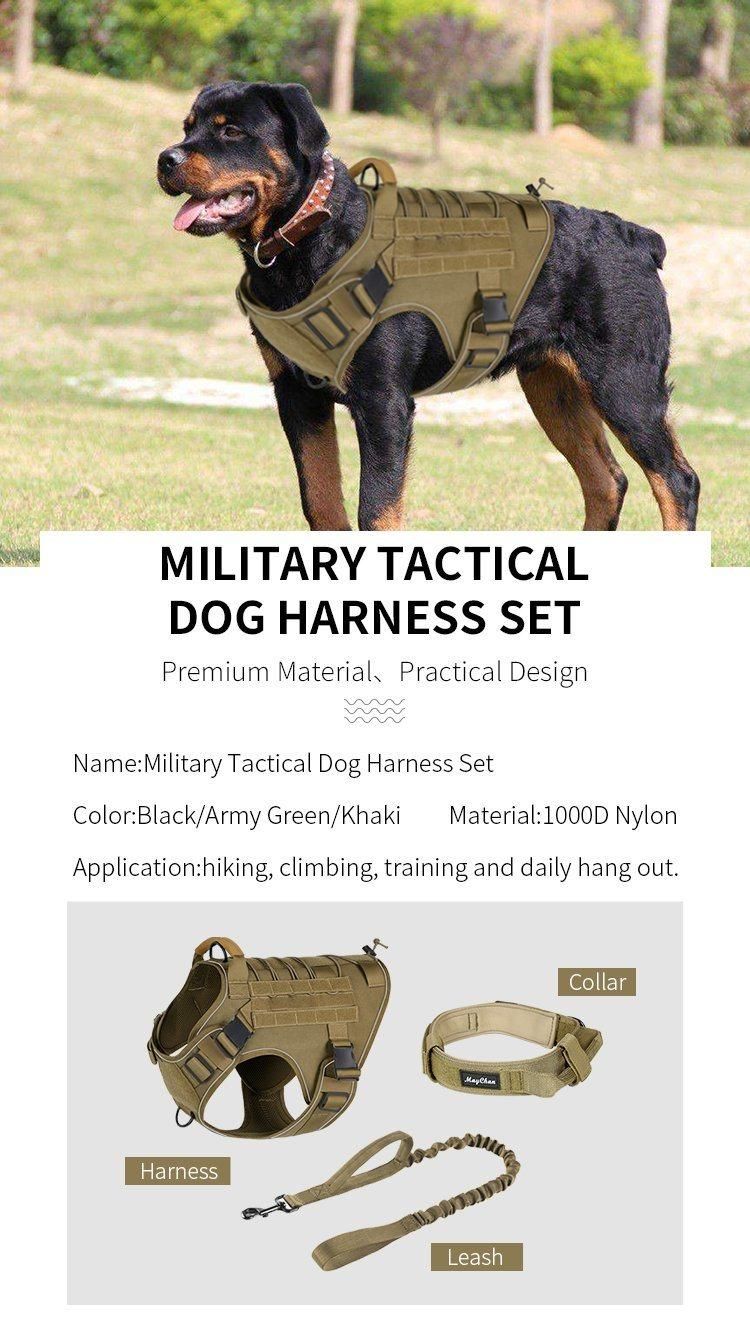 Arnes PARA Perro Tactical Dog Harness for Big Dog Customized Adjustable Outdoor Training Harness Set