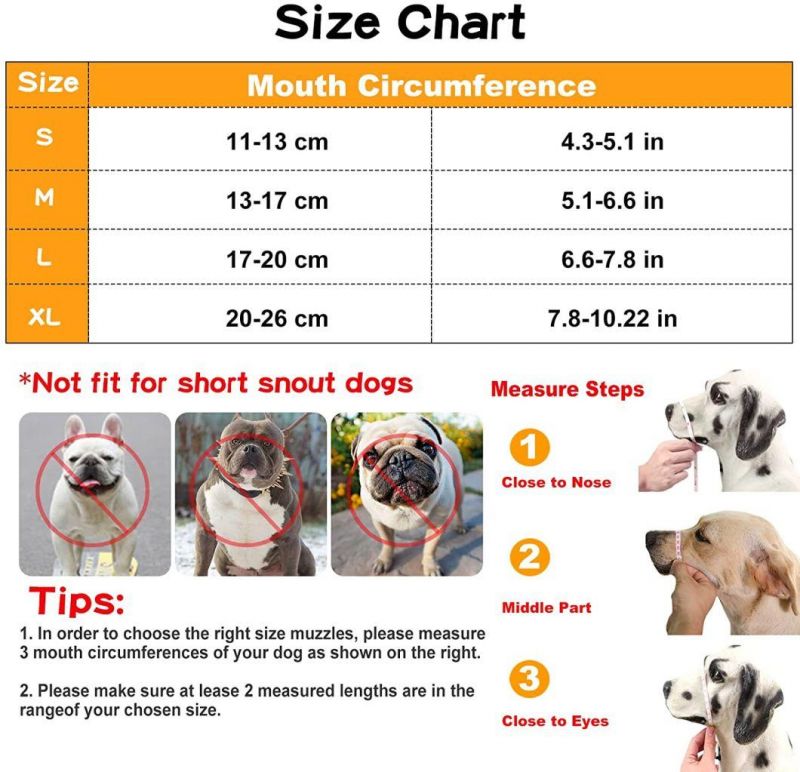 Anti-Biting Barking Secure Dog Muzzle Mesh Breathable Adjustable Strap Dog Mouth Cover Dog Muzzle for Ready to Send