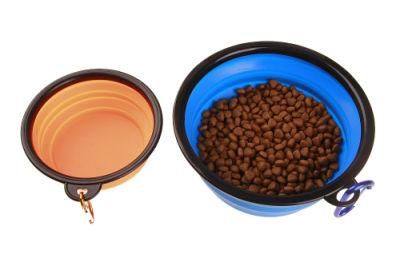 High Quality Round Foldable Silicone Food Feeder Collapsible Drinking Pet Bowl