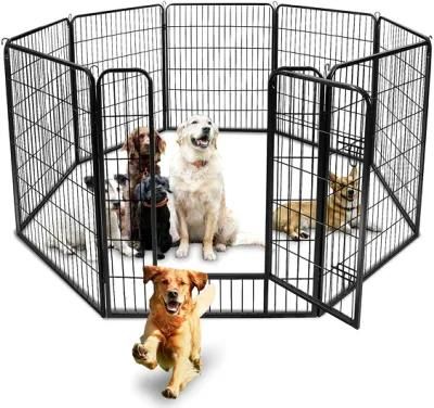 Portable Foldable Metal Steel Pet Dog Exercise Fence Fencing Pen, DIY Metal Dog Fences Dog