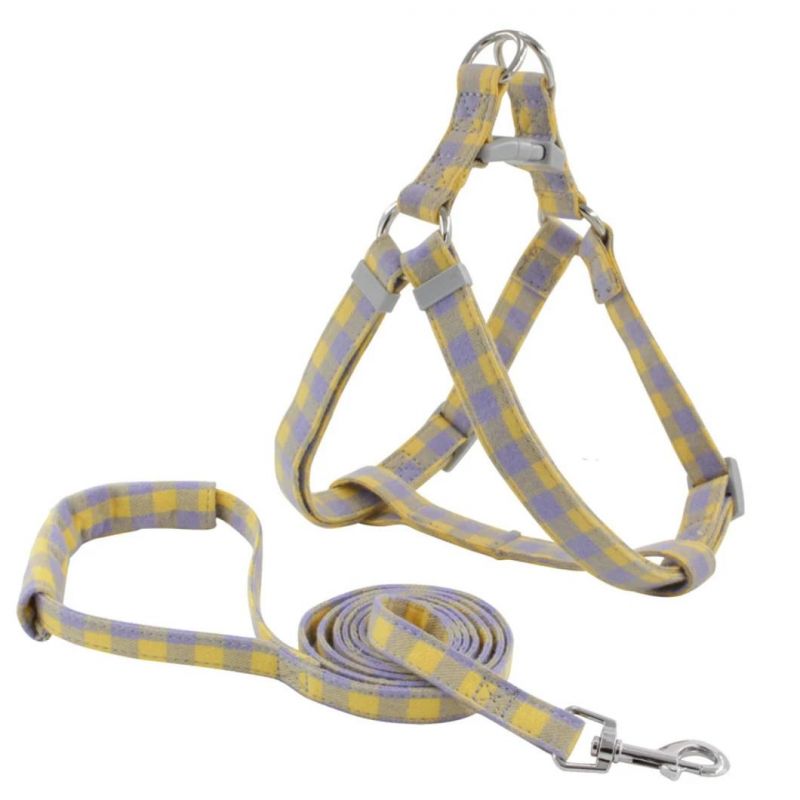 Soft Cotton Webbing Pet Harness with Pet Leash Set
