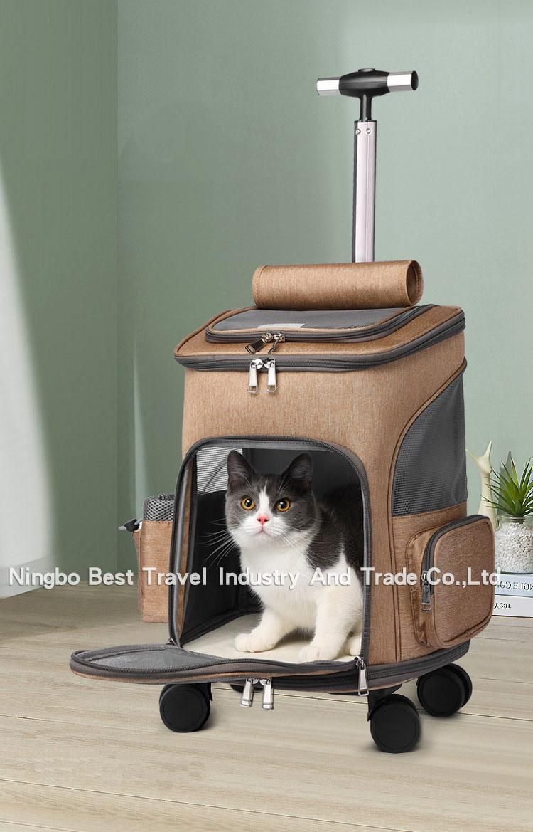 New Cat Dog Pet Cage House Pull Rod Convenient Foldable Cat Bag Pet Backpack Folding Trolley Pet Bag