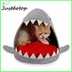 Winter Cute Shark Shape Removable Washable Warm Pet Bed for Cat