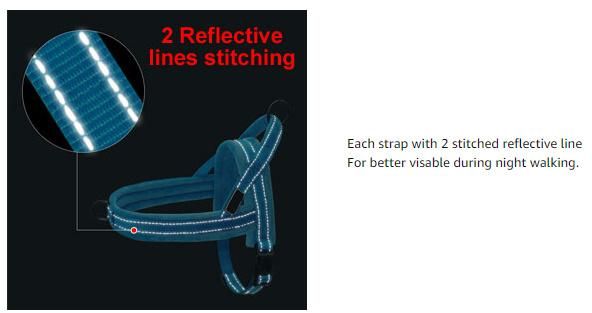 Highly Recommended Put on Easily Soft Walk Dog Harness with Handcraft Stitching