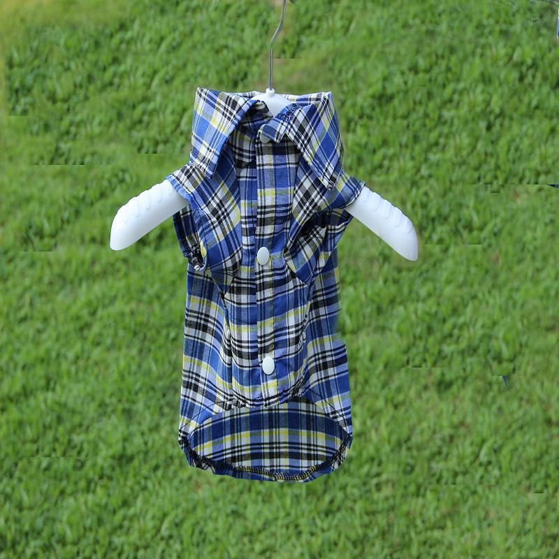 New Pet Clothes Spring Summer Thin Dog Plaid Shirt Small Medium-Sized Dog Clothes Five-Color Shirt