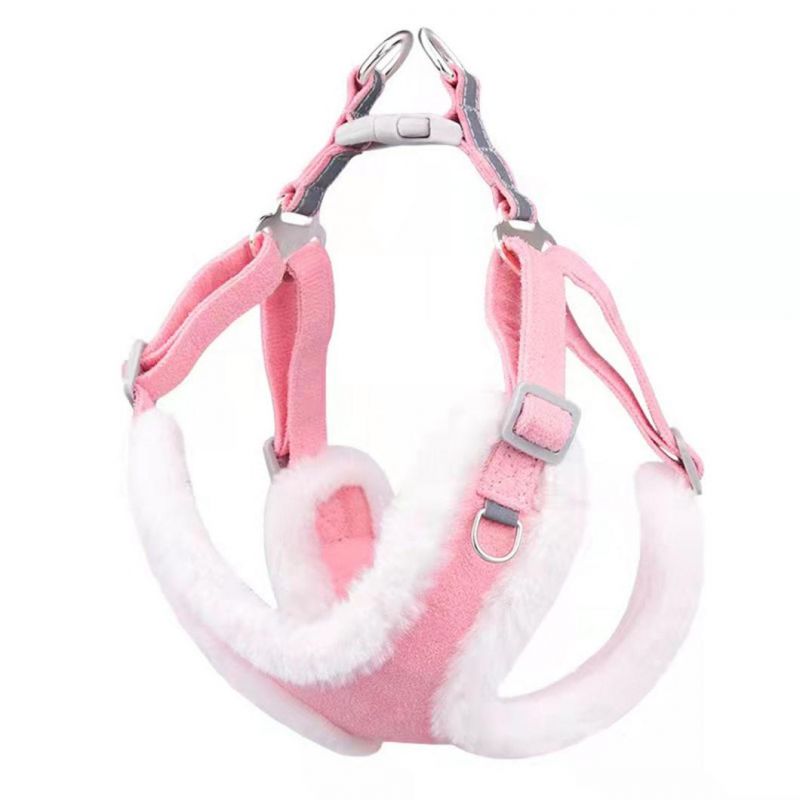 Dog Harness Princess Pink Soft Suede Pet Harness