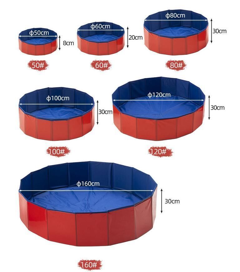 Customized Add Logo Collapsible Pet Dog Bath Pool/ Kiddie Pool Hard Plastic Foldable Bathing Tub PVC Outdoor Pools for Dogs Cat Kids