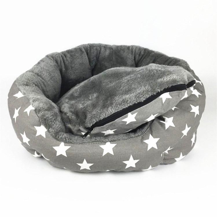 Hot Saling Environmental Canvas Removable Round Dog Bed for Pet