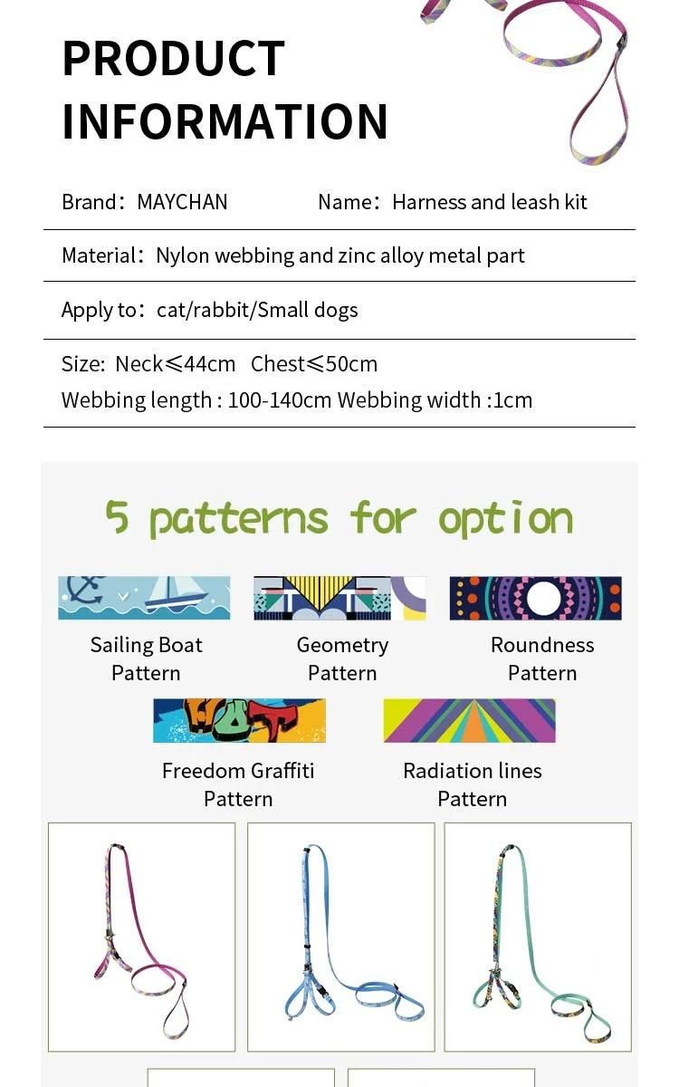 New Hot Items Nylon Webbing with Digital Printing Digital Printing Pet Collars and Leash Set