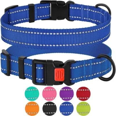 Bright Colors Reflective Dog Collar with Buckle Closure