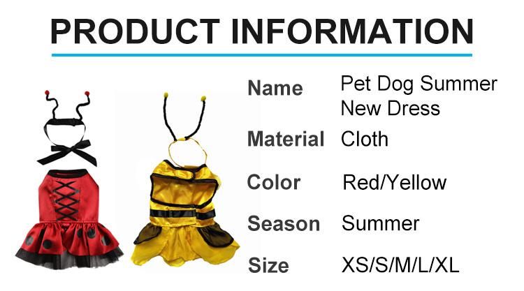 Xs XL Summer Autumn Newest Insect Cosplay Luxury Design Pet Skirt, Super Fashion and Comfortable Dog Clothes