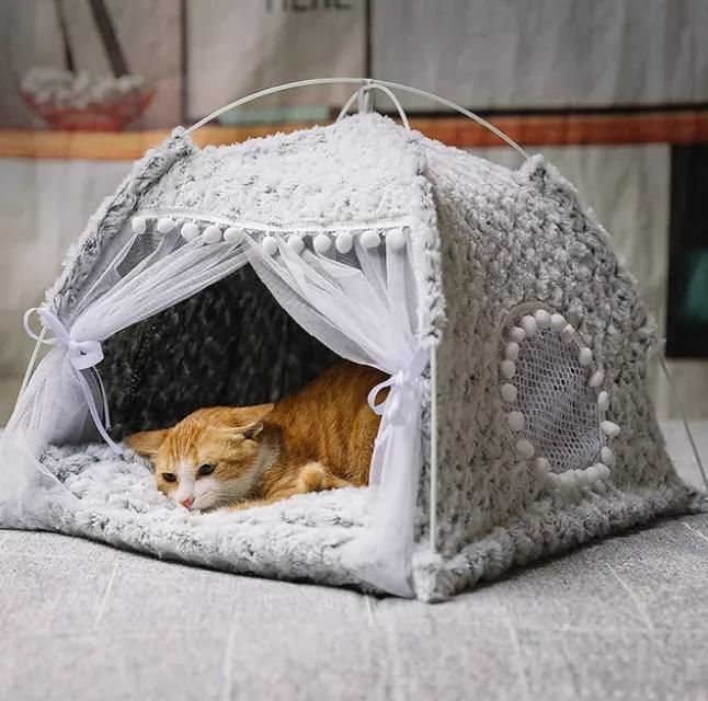 Summer Dog Tent Bed The New Indoor Cheap Price Cat Tent Semi-Closed Foldable Cat Tent