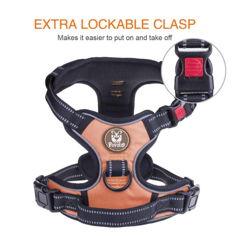 Adjustable Soft No Pull Durable Oxford Dog Harness Breathable Sponge Mesh Padded Vest for Dog Walking