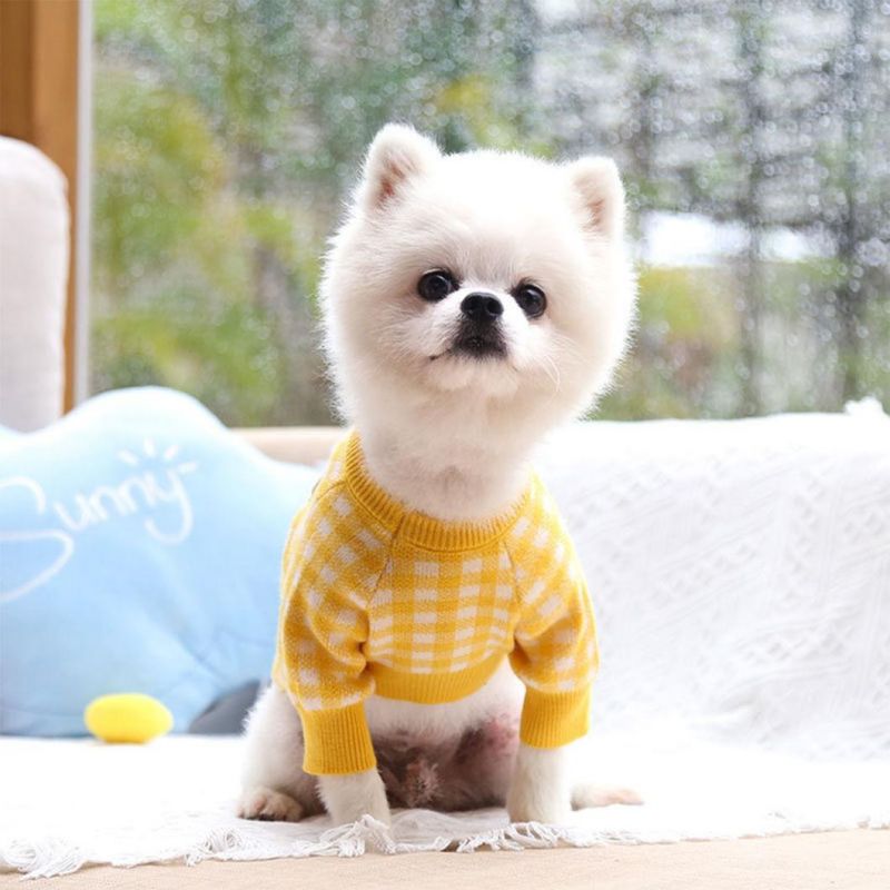 Plaid Pet Sweater for Little Dog and Cat