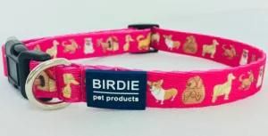 Dog Collar, Pet Collar, Cat Collar, Pattern Collar (Art: pink dogs)