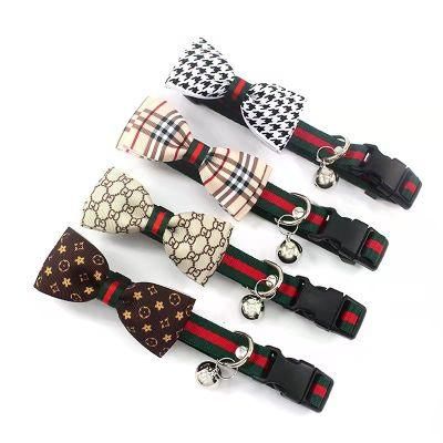 2022 New Arrival Pet Accessories Waterproof Luxury Leather Dog Cat Collars PU Classic Printing Custom Designer Dog Collar