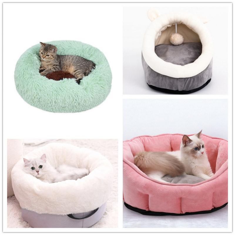 Manufacturer Wholesale Multi Colors Luxury Donut Round Plush Dog Pet Cat Bed