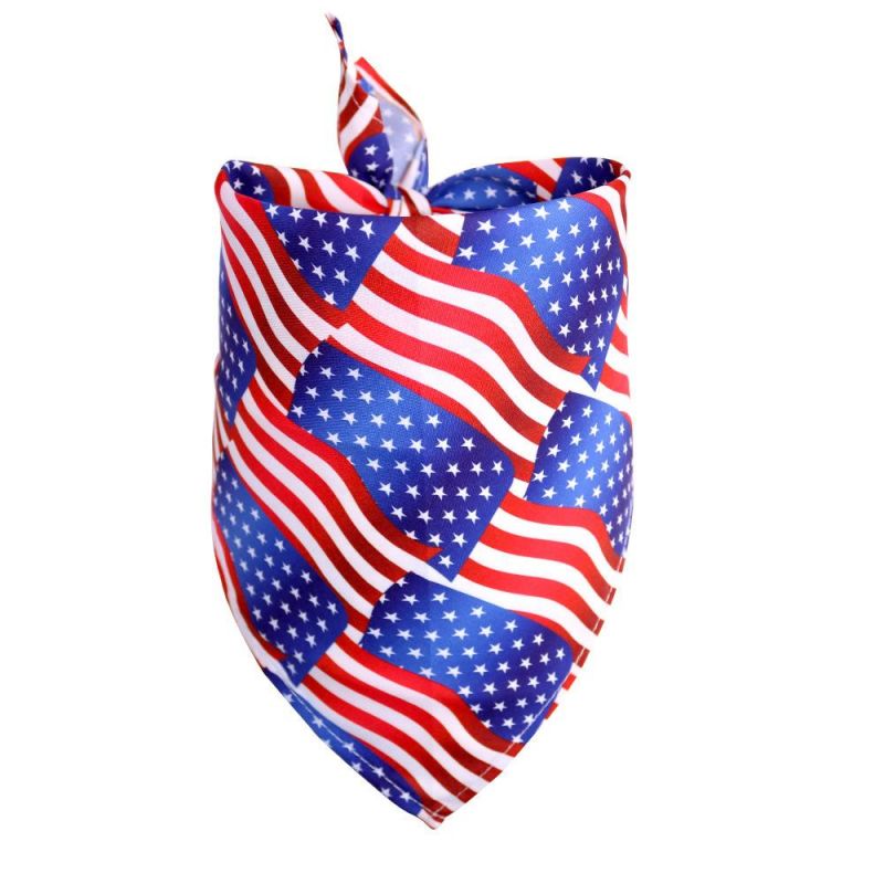 USA Flag Fourth of July Durable Pet Triangle Bibs Scarf Dog Bandana