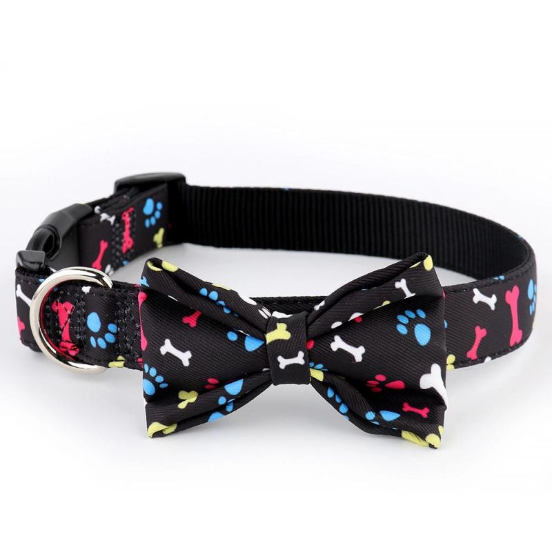 New Designer Wholesale Pet Collar Leash Bow-Tie Collar with Bowknot Dog Collars for Pet Gifts