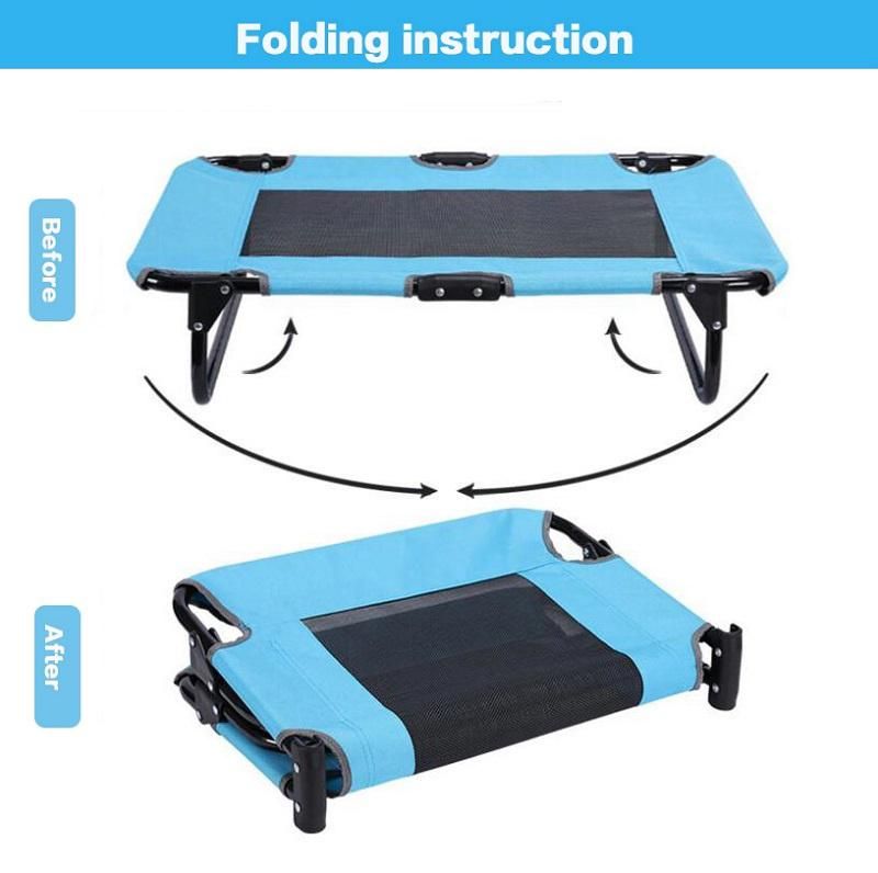 Foldable Large Size Steel Tube Folding Pet Bed Pet Cot Elevated Dog Bed Mesh Bed