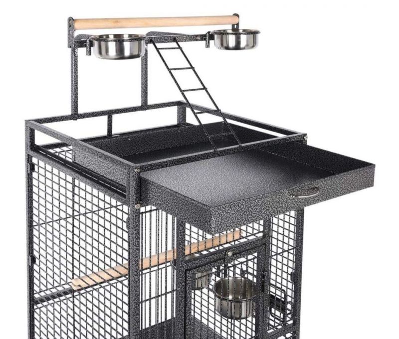 in Stock 61 Inch, 2in1 Bird Cage with Rolling Stand Iron Parrot Cage Chinchilla Finch Large Bird Cages